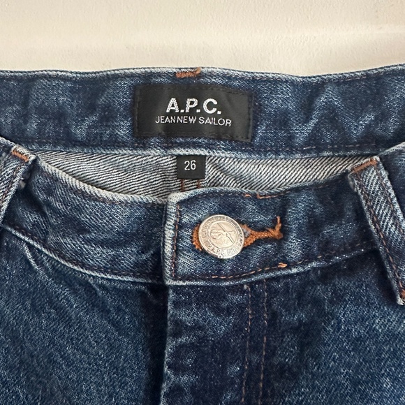 A.P.C. new sailor jean high waisted straight wide leg blue jeans soft apc 26 - Picture 4 of 8